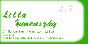 lilla humenszky business card